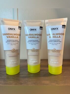 ONYX 3pc Sandalwood Vanilla Hydrating Body Lotion & Serum Duo 7oz 208ml